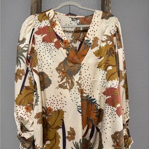 Floral Print V-Neck Women's Top